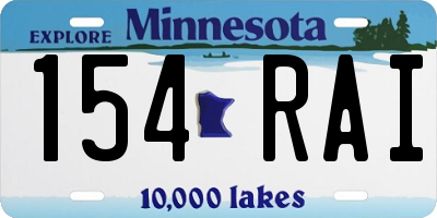 MN license plate 154RAI