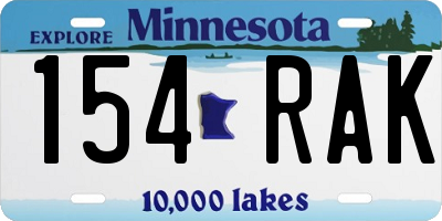 MN license plate 154RAK