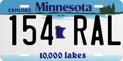 MN license plate 154RAL