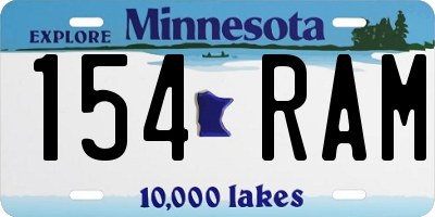 MN license plate 154RAM
