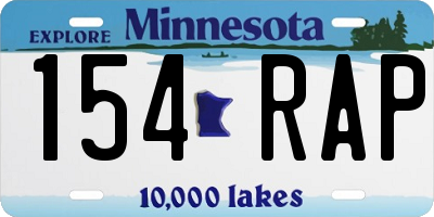 MN license plate 154RAP