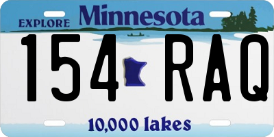MN license plate 154RAQ