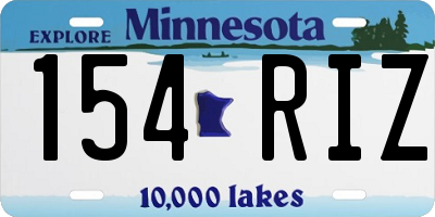MN license plate 154RIZ