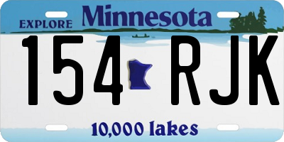 MN license plate 154RJK