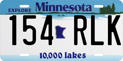 MN license plate 154RLK