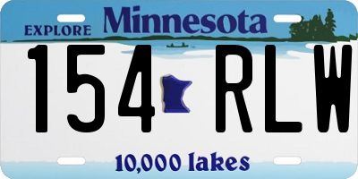 MN license plate 154RLW