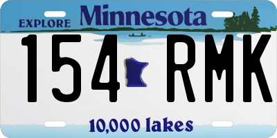 MN license plate 154RMK