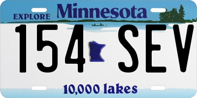 MN license plate 154SEV
