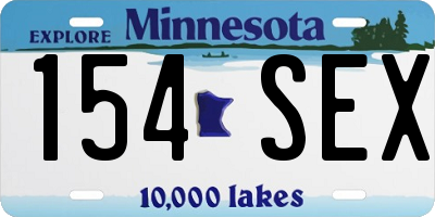 MN license plate 154SEX