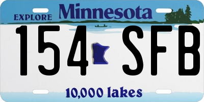 MN license plate 154SFB