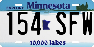 MN license plate 154SFW