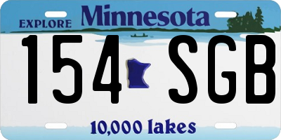 MN license plate 154SGB