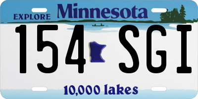 MN license plate 154SGI