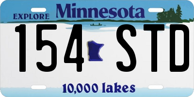 MN license plate 154STD