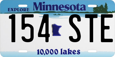 MN license plate 154STE