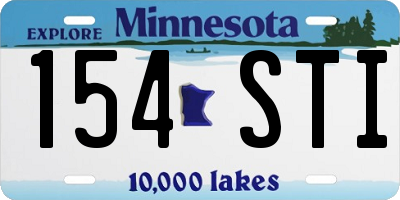 MN license plate 154STI