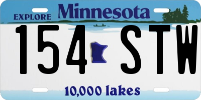 MN license plate 154STW