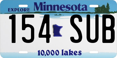 MN license plate 154SUB