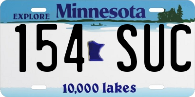 MN license plate 154SUC