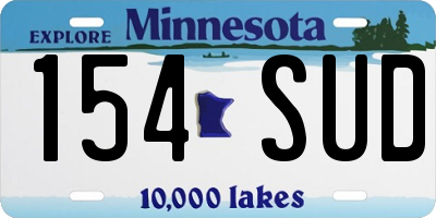 MN license plate 154SUD