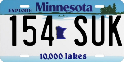 MN license plate 154SUK