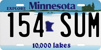 MN license plate 154SUM