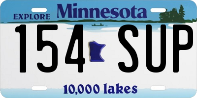 MN license plate 154SUP