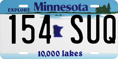 MN license plate 154SUQ