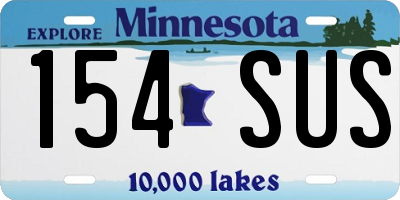 MN license plate 154SUS