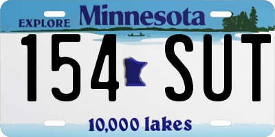 MN license plate 154SUT