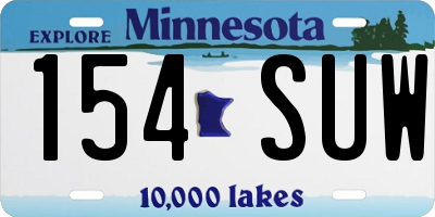 MN license plate 154SUW