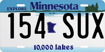 MN license plate 154SUX
