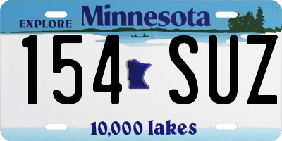 MN license plate 154SUZ