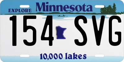 MN license plate 154SVG