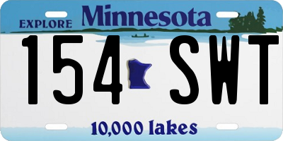 MN license plate 154SWT
