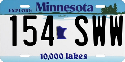MN license plate 154SWW