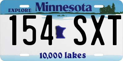 MN license plate 154SXT