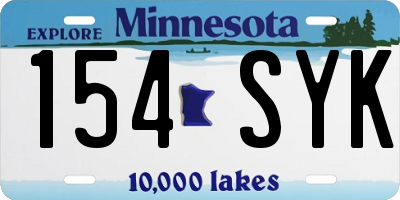 MN license plate 154SYK