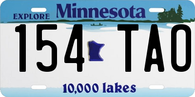 MN license plate 154TAO