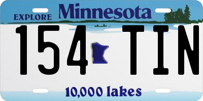MN license plate 154TIN