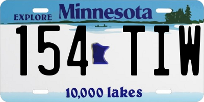 MN license plate 154TIW