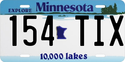 MN license plate 154TIX
