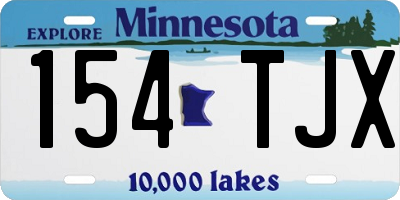 MN license plate 154TJX