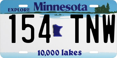MN license plate 154TNW