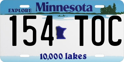 MN license plate 154TOC