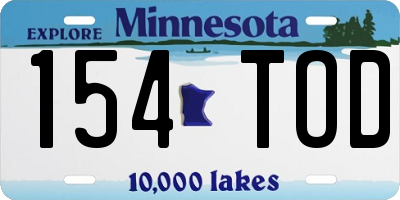 MN license plate 154TOD