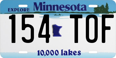MN license plate 154TOF