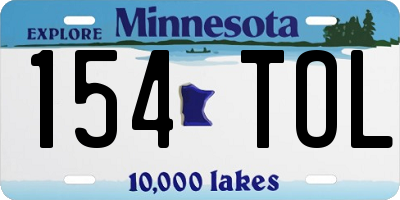 MN license plate 154TOL