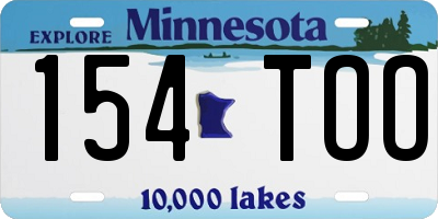 MN license plate 154TOO