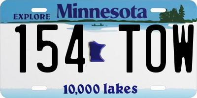 MN license plate 154TOW
